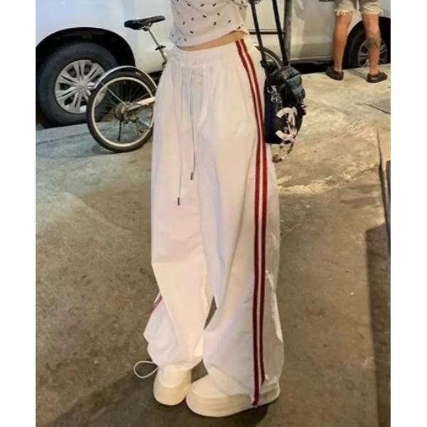 カーゴパンツ サイドライン ルーズワイドジャージパンツ レディース メンズ