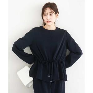 ブルゾン アウター ギャザーデザイン ジップアップブルゾン/撥水/防シワ/洗える レディース