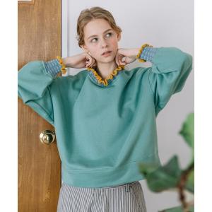 トレーナー スウェット ニット付属使いトレーナー レディース