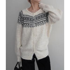 カーディガン ノルディックニットカーディガン レディース