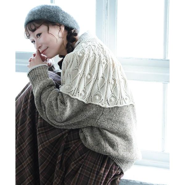 ニット セーター 紅茶のカップケーキなニット レディース