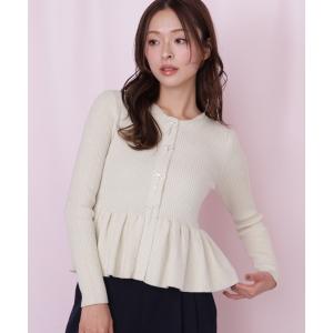 ニット セーター ラメモールペプラムニット レディース