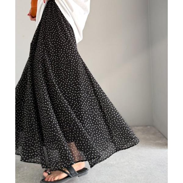 スカート シアーで抜け感どんなコーデも軽やかに決まる。アソート柄フレアスカート