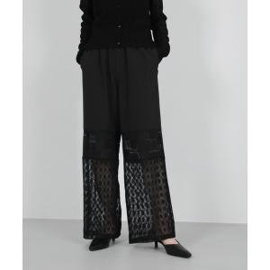 パンツ パネルレースイージーパンツ レディース