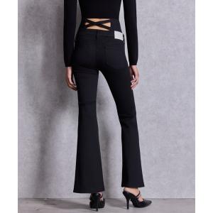 ジーンズ デニム デニムパンツ ハイウエストBACKクロスフレアパンツ レディース