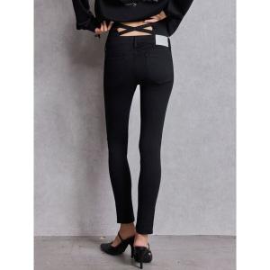 ジーンズ デニム デニムパンツ ハイウエストウエストクロススキニーデニムパンツ レディース