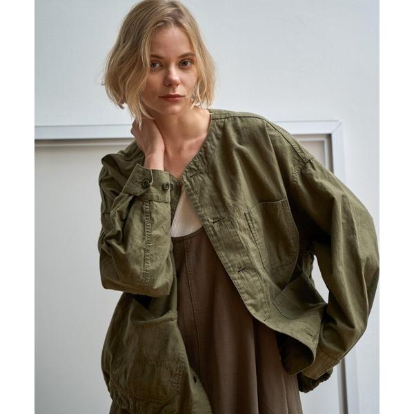 ジャケット ノーカラージャケット J2179 ノーカラーワークジャケット レディース