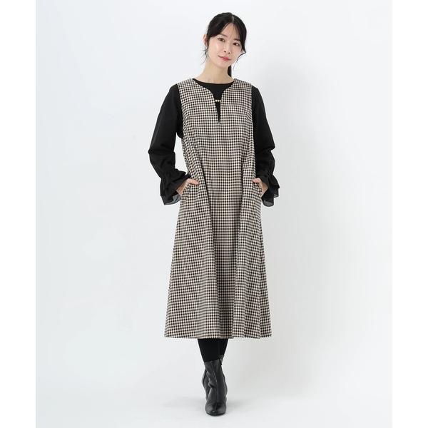 ジャンパースカート ハウスチェックストレッチ