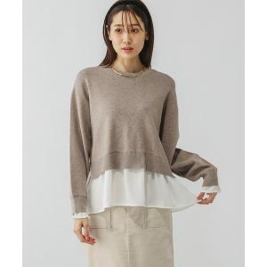 「GLOBAL WORK」 長袖ニット LARGE ブラウン レディース