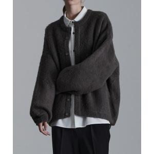 「Loose/ルース」 ニットカーディガン M チャコールグレー メンズ