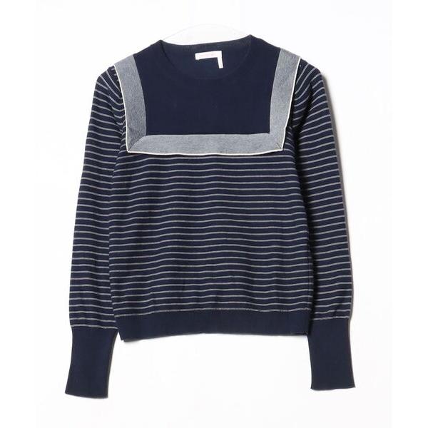 「SEE BY CHLOE」 長袖ニット S ネイビー レディース