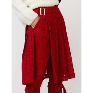 「PAMEO POSE」 スカート FREE レッド レディース