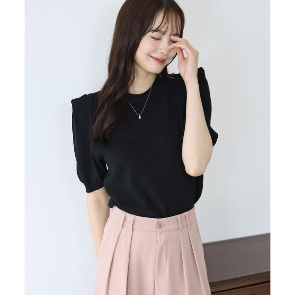 「BLUEEAST」 半袖ニット MEDIUM ブラック レディース