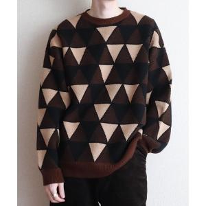 「y/m by kitsune」 長袖ニット LARGE ブラウン メンズ