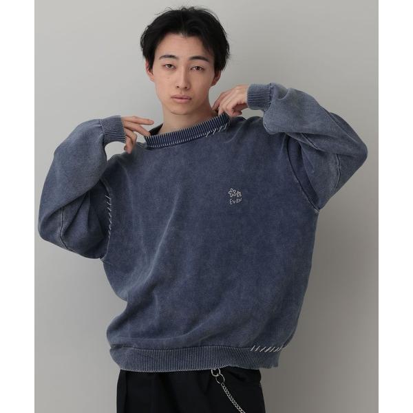セーター ニット Pigment Handstitch Motif Knit / ピグメント加工ハン...