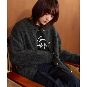 カーディガン モヘヤライクミドルカーデ　640177 レディース