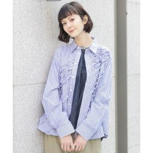 ブラウス シャツ 120／2ブロードコンパクトフリルシャツ レディース