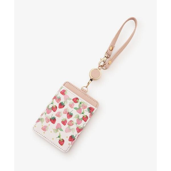 パスケース ストロベリーコードリール付きパスケース