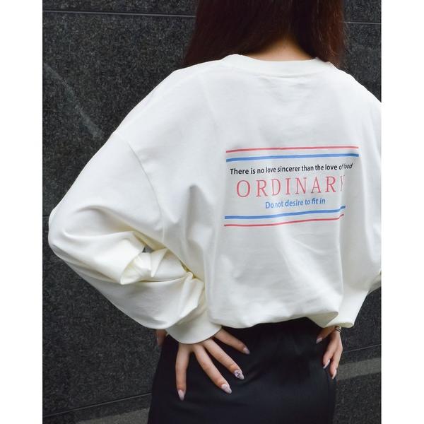 tシャツ ORDINARYプリントロングＴシャツ レディース