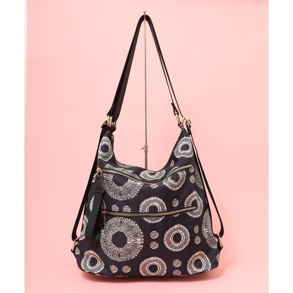 ショルダーバッグ バッグ ぼかしサークル柄ナイロン２ＷＡＹバッグ レディース