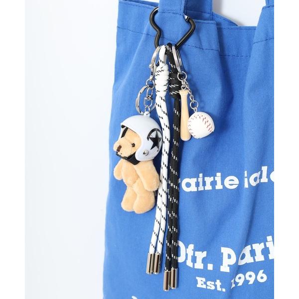 チャーム ベースボールモチーフ付きヘルメットくまチャーム レディース