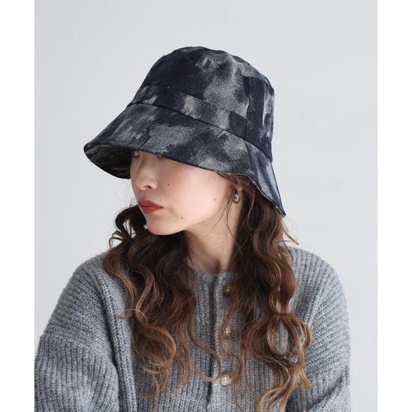 帽子 ハット ケミカルウォッシュデニム バケットハット レディース