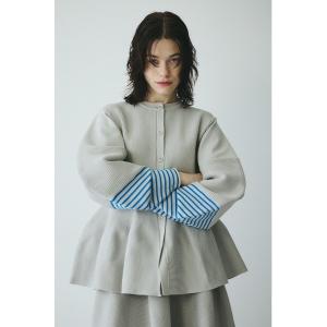 ニット セーター Border sleeve knit tops　　ボーダースリーブニットトップス レディース