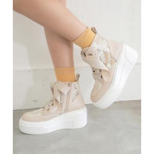 スニーカー 軽量｜厚底ハイカットスニーカー　8740229 レディース