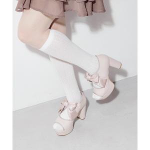 サンダル 厚底オープントゥリボンシューティ　8890899 レディース