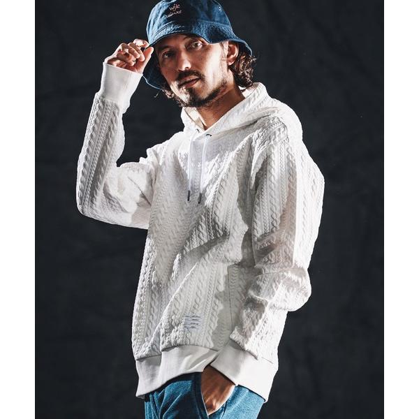 パーカー mpa4022-cable knit jacquard parka パーカー(WR26S-...