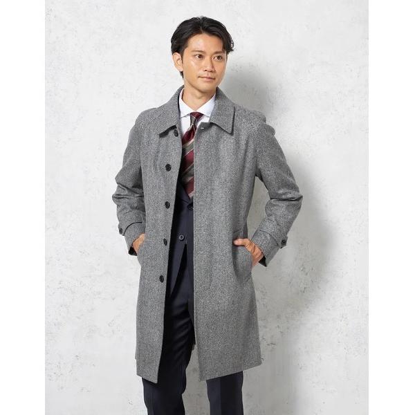 ステンカラーコート コート 「ウール混」ステンカラーコート 尾州産ウール使用 ラグランスリーブ ヘリ...