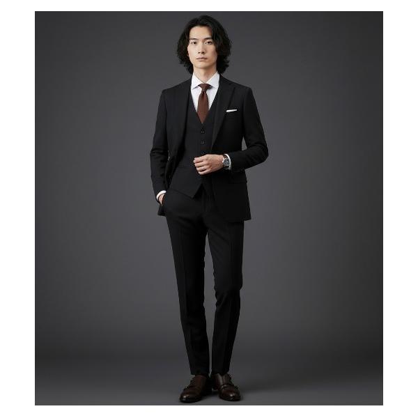 セレモニースーツ セットアップ クラシコ　ウォッシャブル チェック 3ピーススーツ／ベスト付き メン...