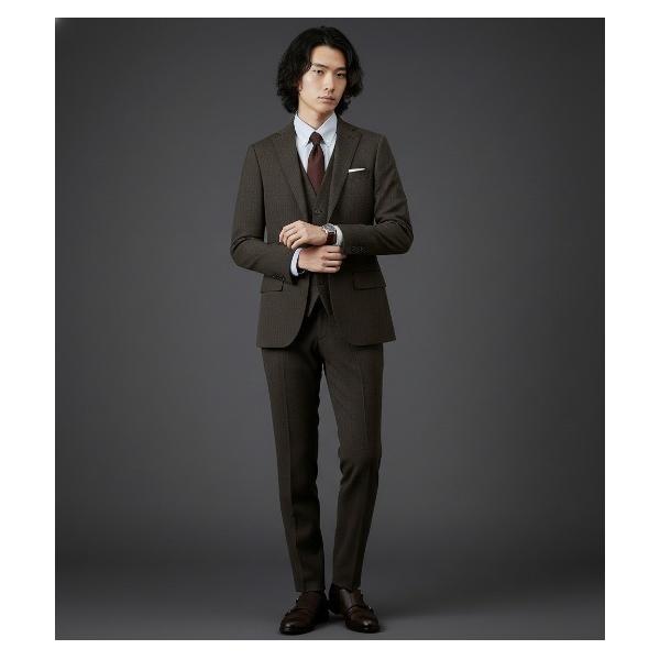 セレモニースーツ セットアップ クラシコ　ウォッシャブル チェック 3ピーススーツ／ベスト付き メン...