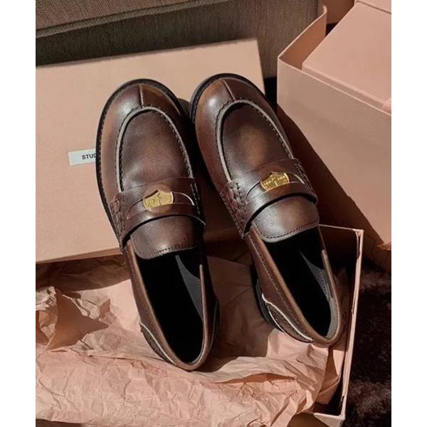 ローファー 上品なヴィンテージ感漂うスニーカーローファー レディース