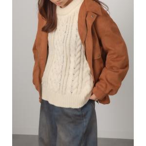 ニット セーター Chiina/クルーネック　ケーブルニットセーター レディース