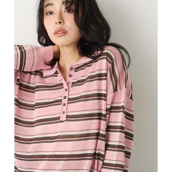 tシャツ ボーダシアーポロ襟トップス レディース