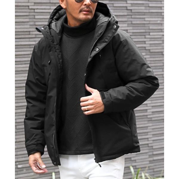 マウンテンパーカー ウインドブレーカー 光沢ロゴプリント中綿マウンテンパーカー メンズ レディース