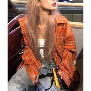 ブラウス シャツ 「CANVAS+」ロゴ入りヴィンテージ風チェックシャツ レディース メンズ