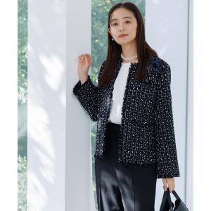 SHIPS（シップス） ツイードジャケット 36 ブラック レディース