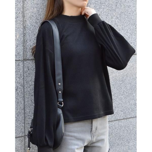 tシャツ サーマルシンプル長袖カットソー レディース