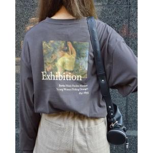 tシャツ 絵画バックプリントロンT レディース
