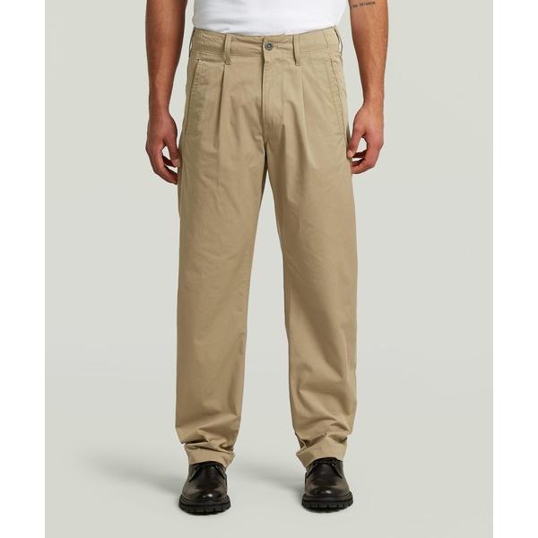 チノパン Pleated Loose Tapered Chino/フロントプリーツルーズテーパードチ...