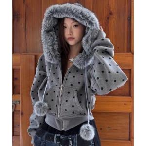 zipper club ファーパーカー ZIPPER CLUB パーカー pinkie skull fur zip レディース メンズ