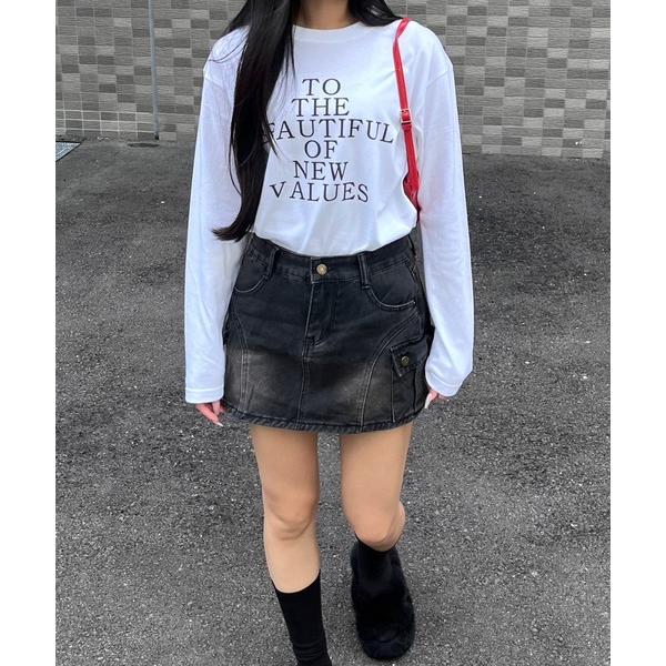 tシャツ レタリングデザインロンT／長袖Tシャツ レディース