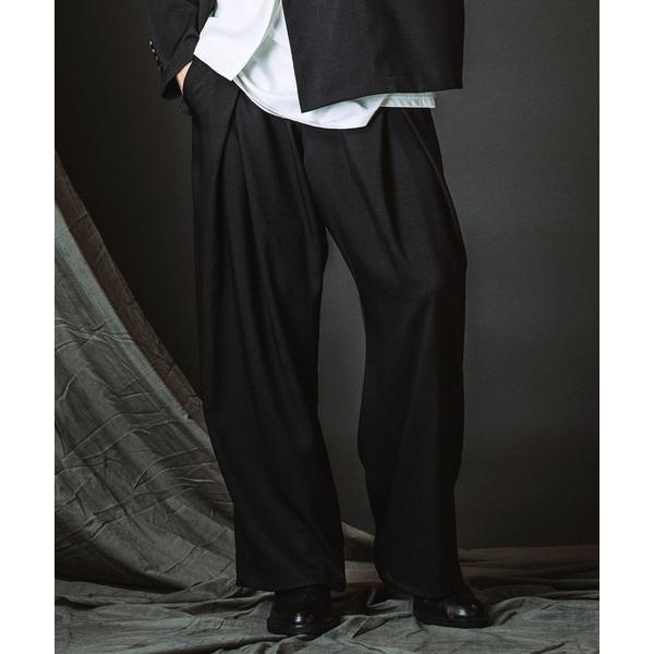 ワイドパンツ スラックス 「NO ID.」2-Way Cross Tuck Easy Wide Tr...