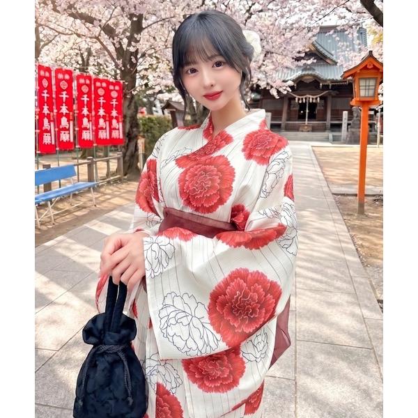 セパレート浴衣 浴衣 着付けのいらない 浴衣 3点セット  華やか甘デザイン！「2WAY スカート＋...