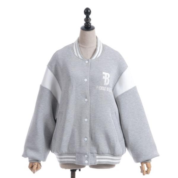 「FickleBebe」 スタジャン FREE グレー レディース