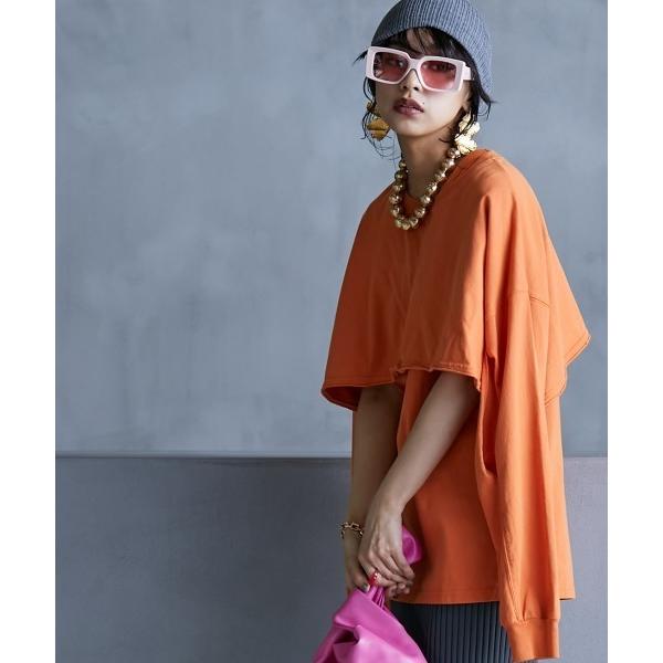 「GEVS.」 半袖Tシャツ 5L オレンジ レディース