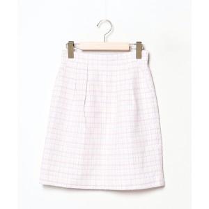 「LAISSE PASSE」 チェック柄タイトスカート 36 ピンク レディース