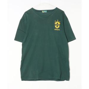 「ATHLETA」 刺繍半袖Tシャツ - グリーン メンズ